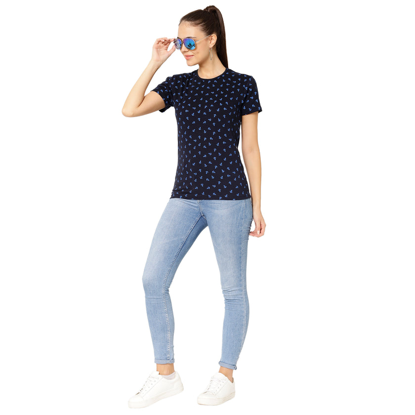 Mack Jonney Light Blue Color T-shirt For Women