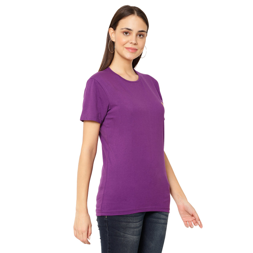 Mack Jonney Purple Color T-shirt For Women