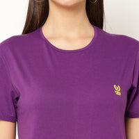 Mack Jonney Purple Color T-shirt For Women