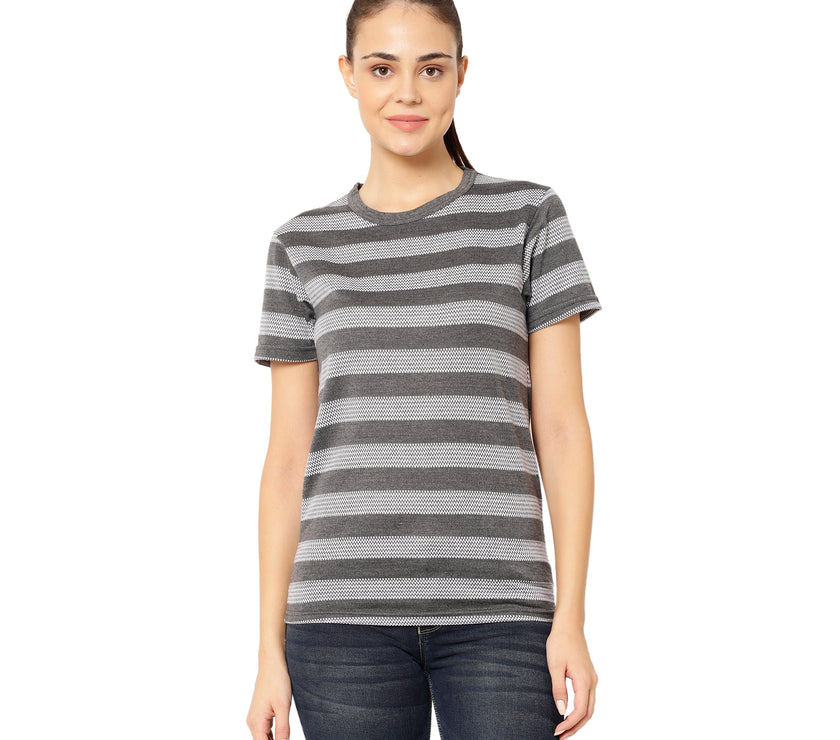 Mack Jonney Grey Color T-shirt For Women