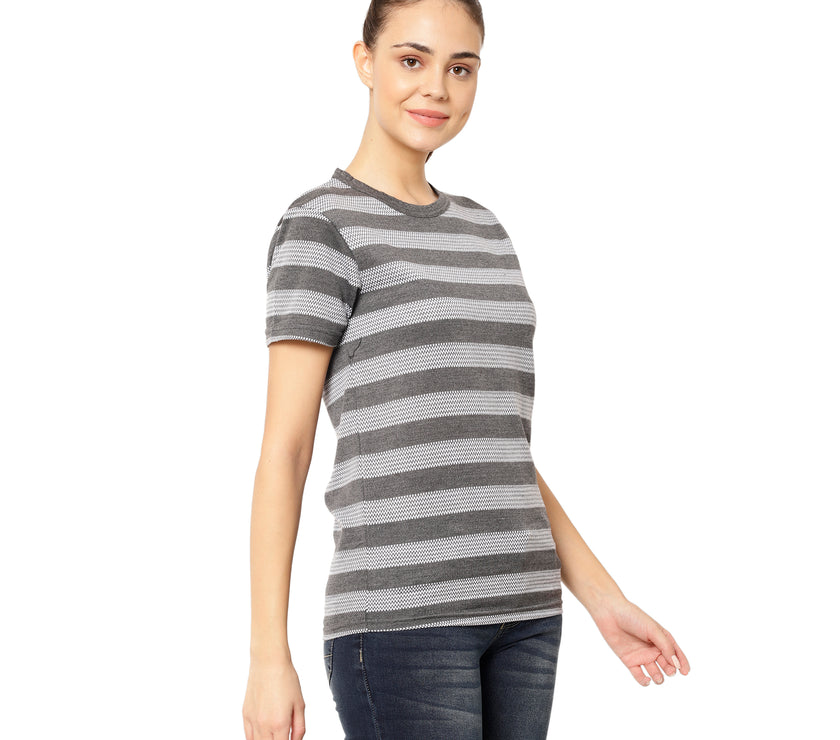 Mack Jonney Grey Color T-shirt For Women