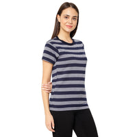 Mack Jonney Dark Blue Color T-shirt For Women