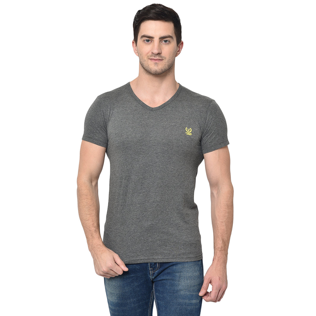 Mack Jonney Round Neck Grey T-shirt For Men's