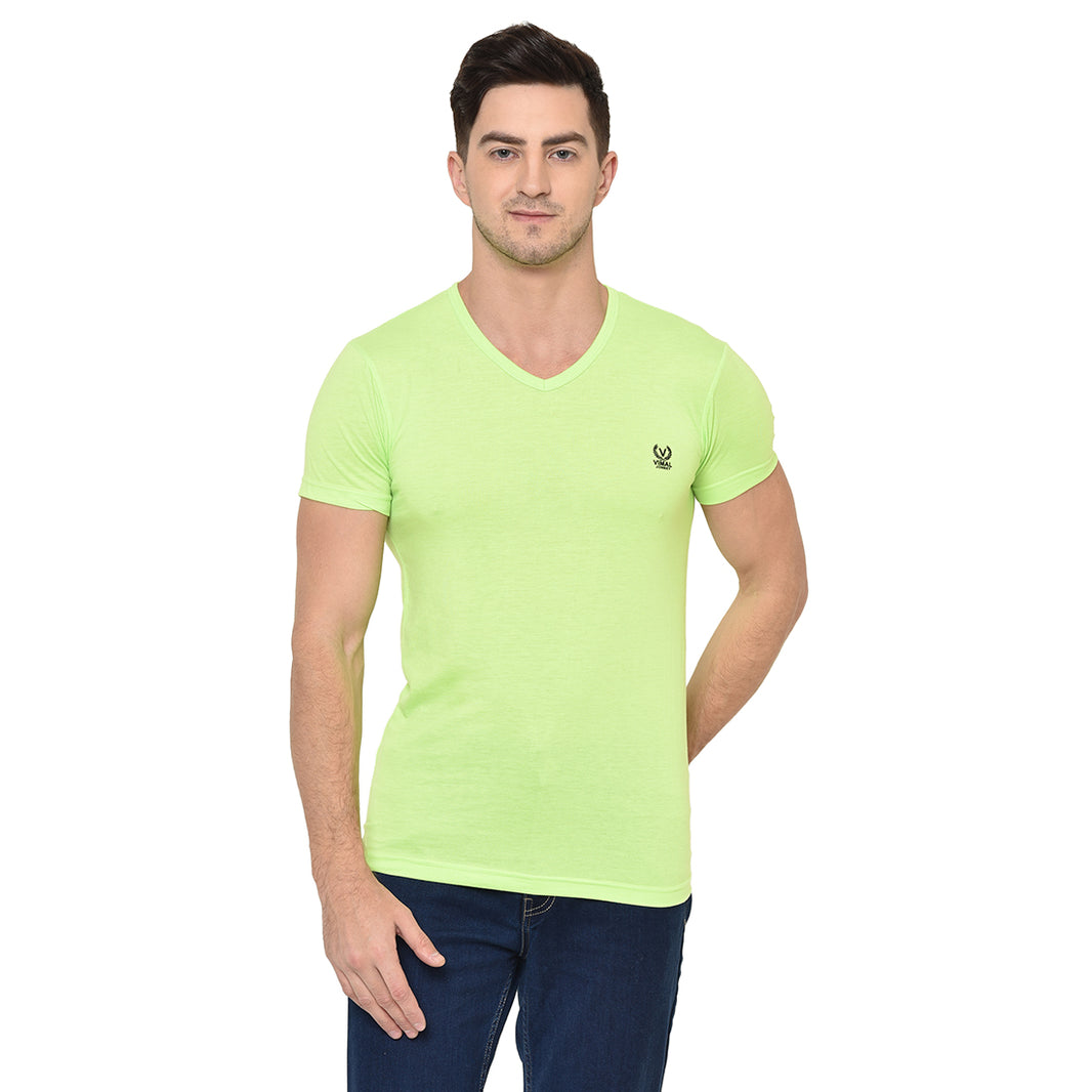 Mack Jonney Round Neck Green T-shirt For Men's