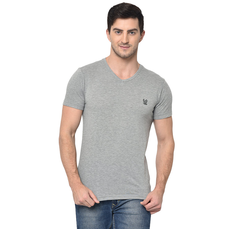 Mack Jonney Round Neck Silver T-shirt For Men's