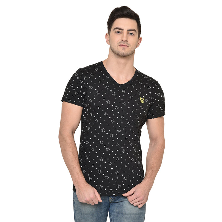 Mack Jonney Round Neck Black T-shirt For Men's