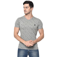 Mack Jonney Round Neck Grey T-shirt For Men's