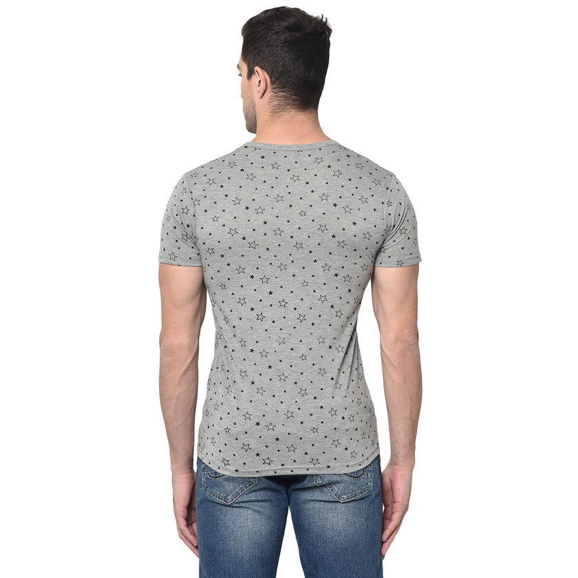 Mack Jonney Round Neck Grey T-shirt For Men's