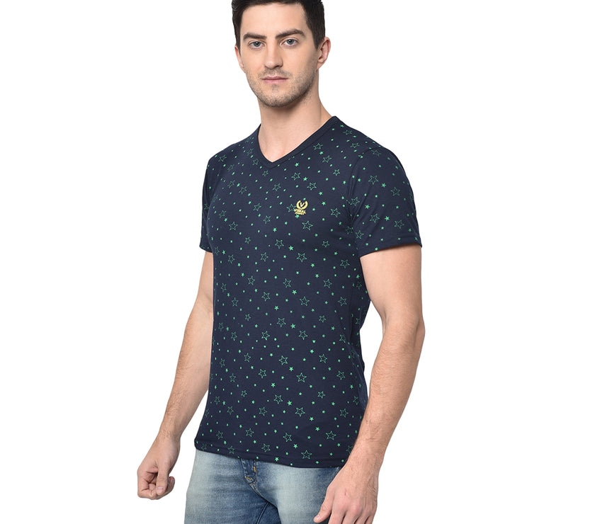 Mack Jonney Round Neck Dark Blue T-shirt For Men's