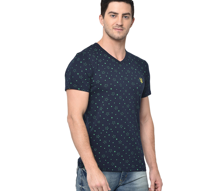 Mack Jonney Round Neck Dark Blue T-shirt For Men's