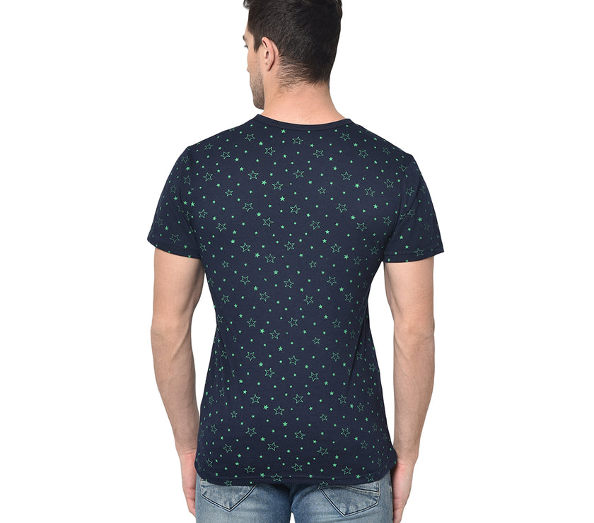 Mack Jonney Round Neck Dark Blue T-shirt For Men's