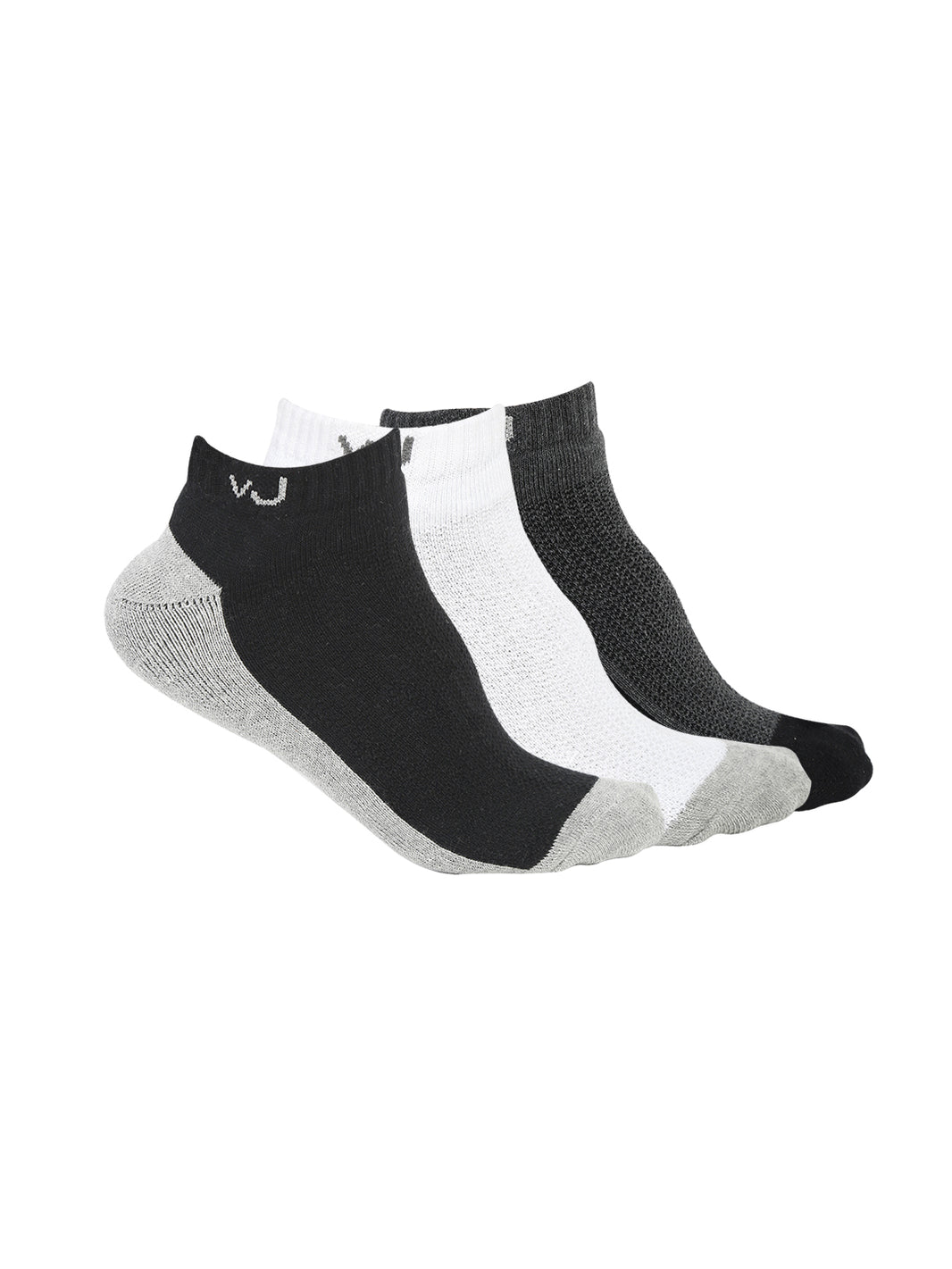 Mack Jonney Men's Cotton Solid Ankle Socks, Free Size, Pack of 3 (Multicoloured)