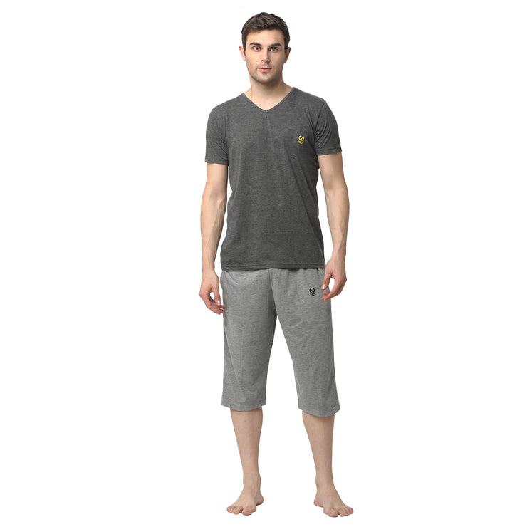Mack Jonney Grey Silver Night Suit For Men's