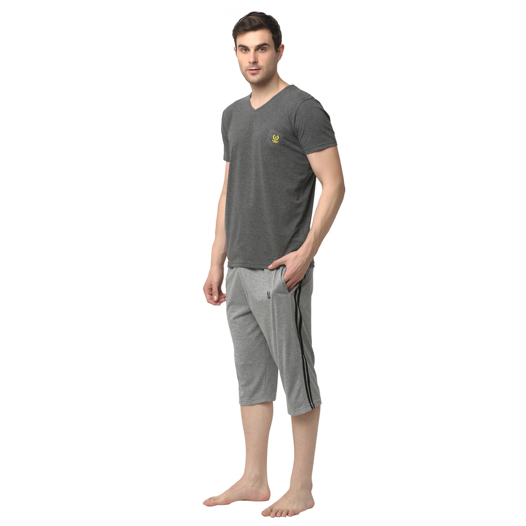 Mack Jonney Grey Silver Night Suit For Men's