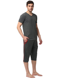 Mack Jonney Grey Grey Night Suit For Men's