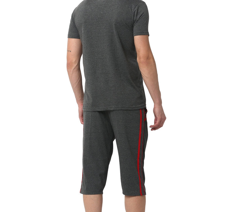 Mack Jonney Grey Grey Night Suit For Men's