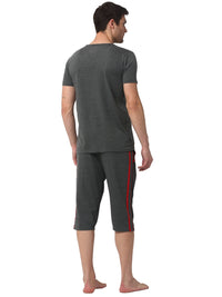 Mack Jonney Grey Grey Night Suit For Men's