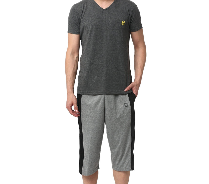 Mack Jonney Silver Grey Night Suit For Men's