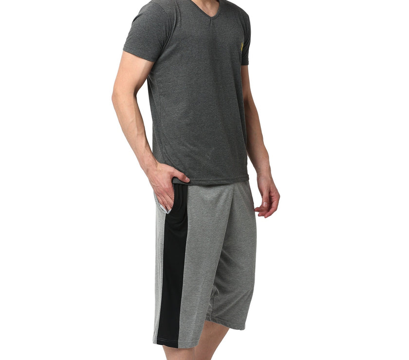 Mack Jonney Silver Grey Night Suit For Men's