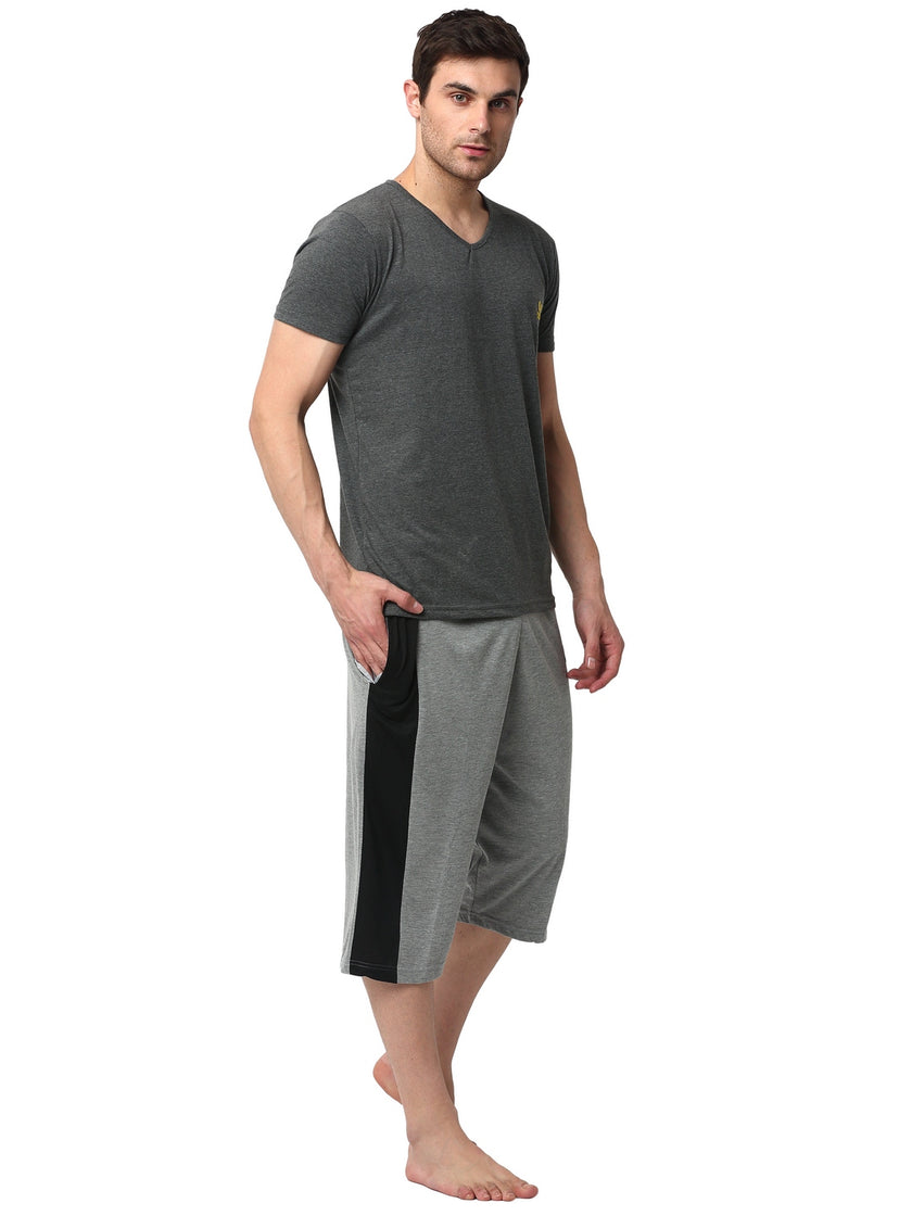 Mack Jonney Silver Grey Night Suit For Men's