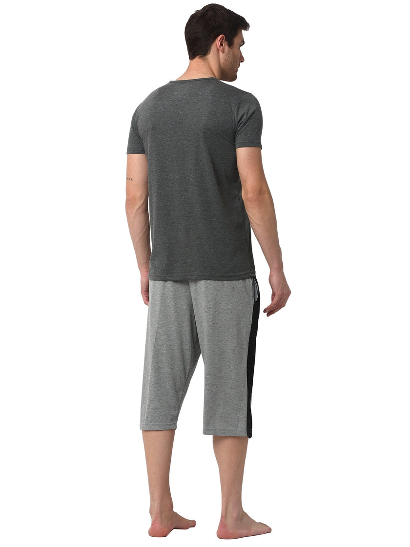 Mack Jonney Silver Grey Night Suit For Men's