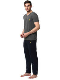 Mack Jonney Grey Dark Blue Night Suit For Men's