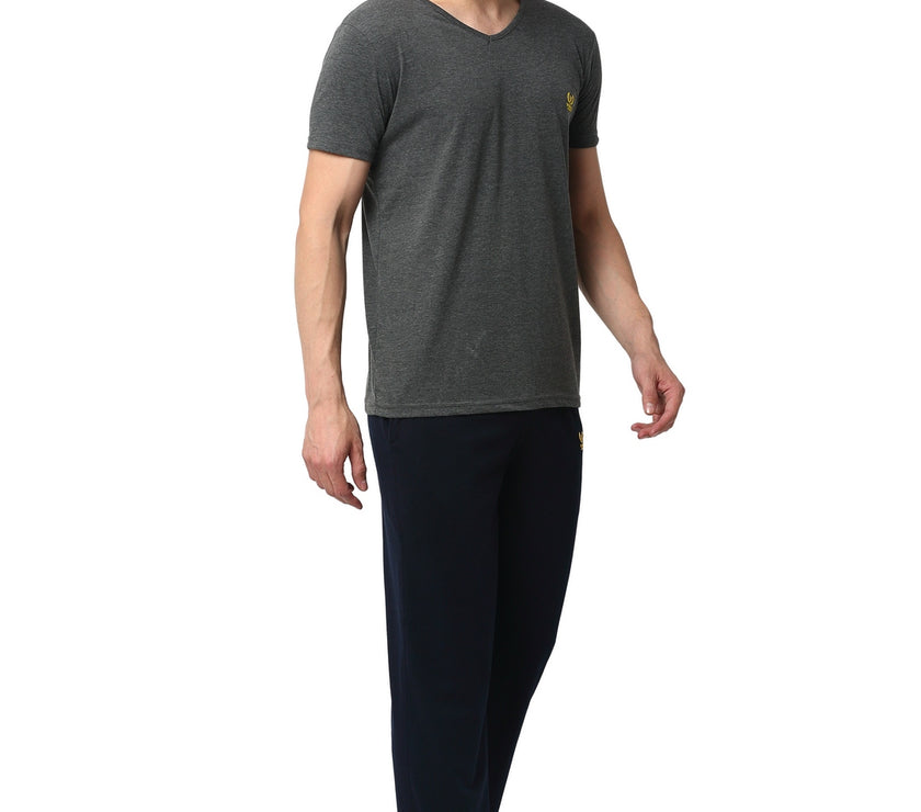 Mack Jonney Grey Dark Blue Night Suit For Men's