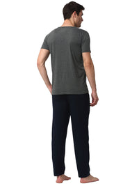 Mack Jonney Grey Dark Blue Night Suit For Men's