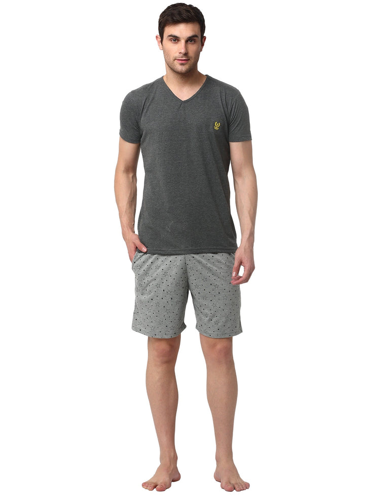 Mack Jonney Grey Silver Night Suit For Men's
