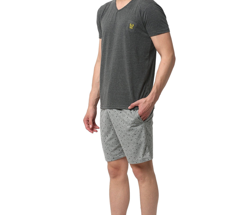 Mack Jonney Grey Silver Night Suit For Men's