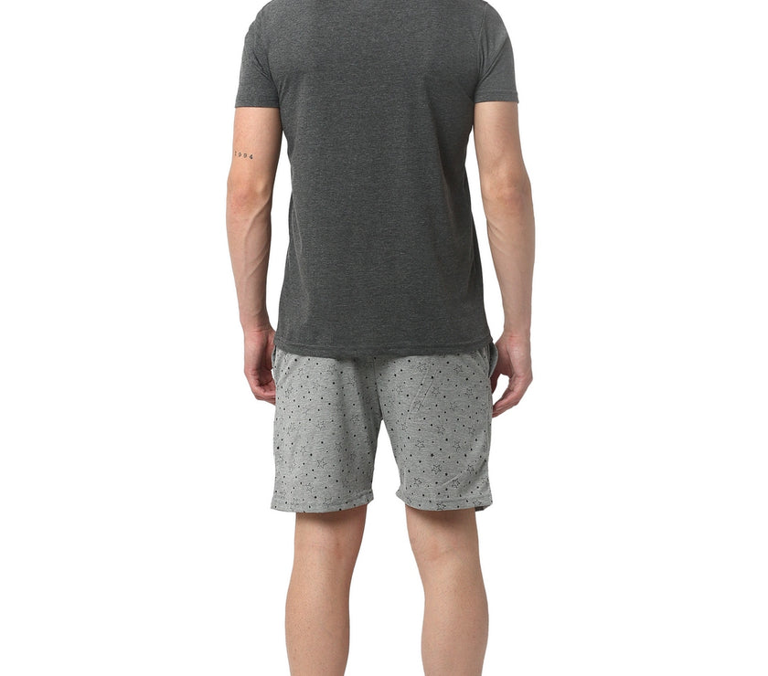 Mack Jonney Grey Silver Night Suit For Men's