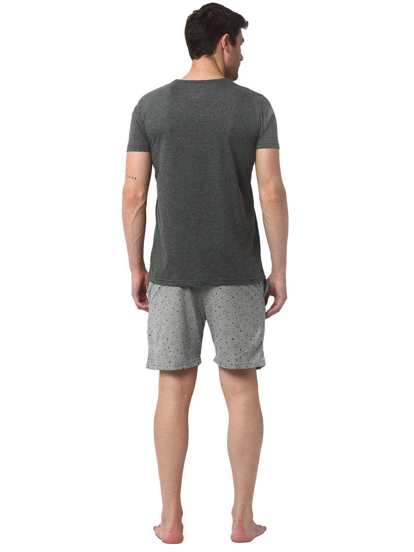 Mack Jonney Grey Silver Night Suit For Men's