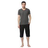 Mack Jonney Grey Black Night Suit For Men's