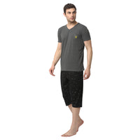 Mack Jonney Grey Black Night Suit For Men's
