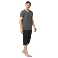Mack Jonney Grey Black Night Suit For Men's