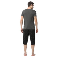 Mack Jonney Grey Black Night Suit For Men's