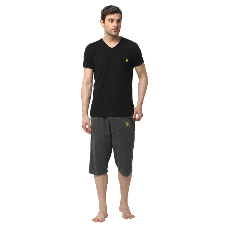 Mack Jonney Grey Black Night Suit For Men's