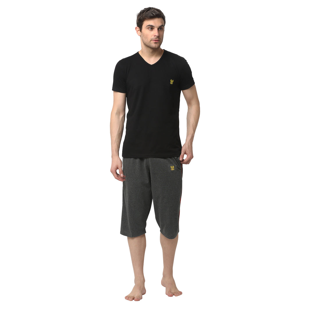 Mack Jonney Grey Black Night Suit For Men's