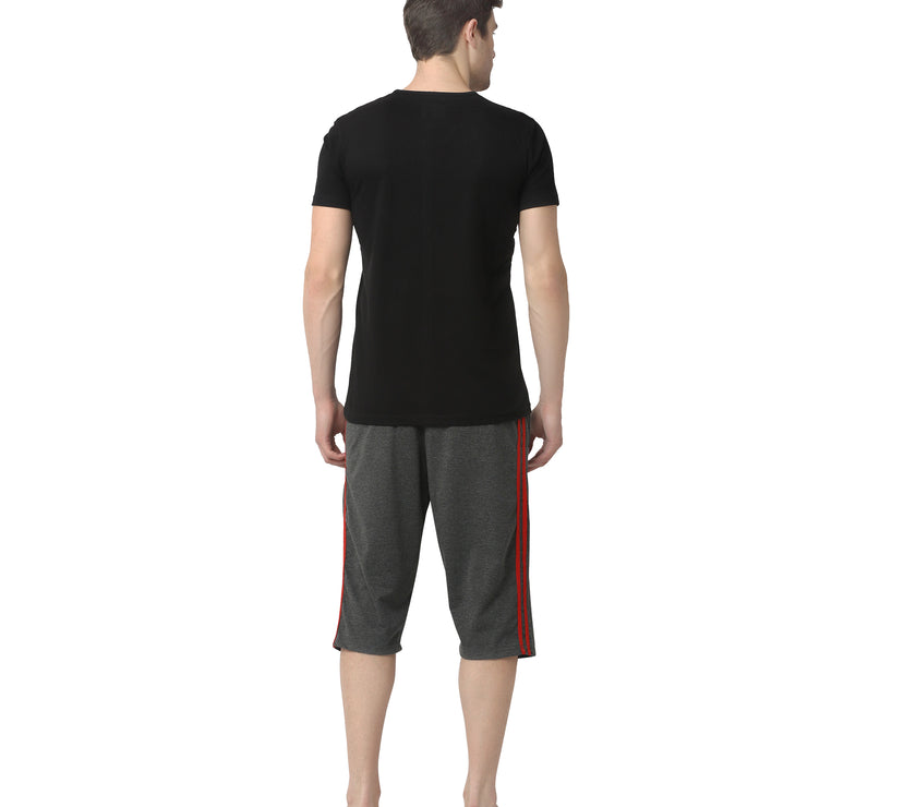 Mack Jonney Grey Black Night Suit For Men's
