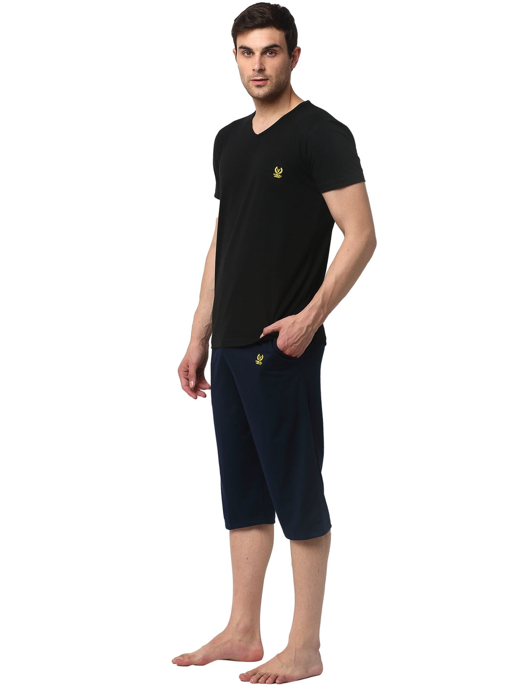 Mack Jonney Dark Blue Black Night Suit For Men's