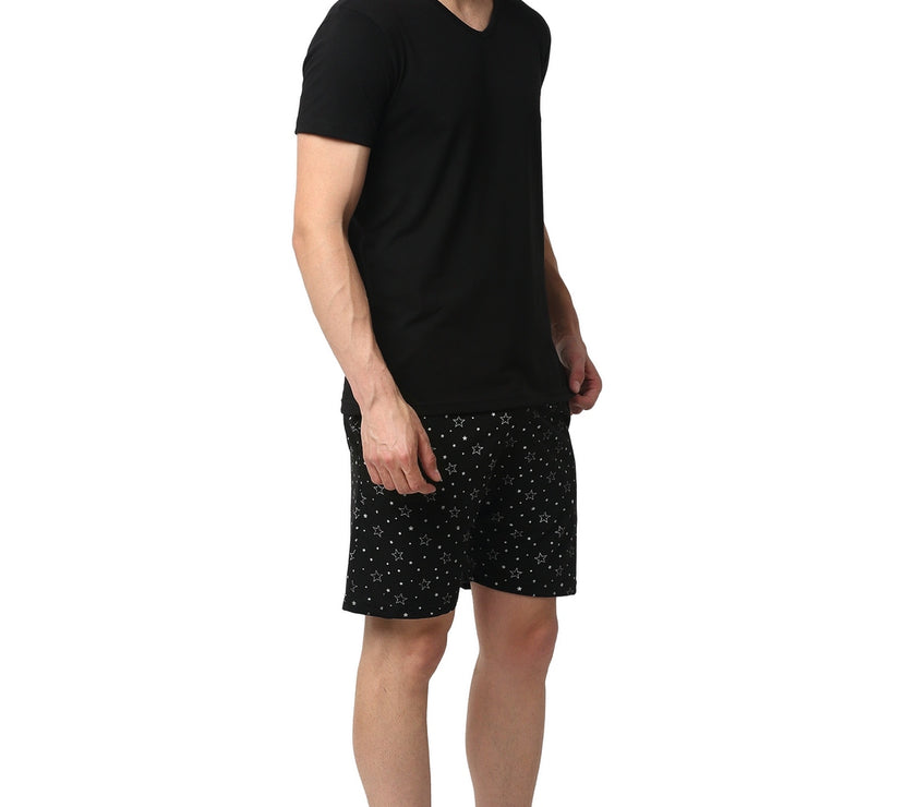 Mack Jonney Black Black Night Suit For Men's