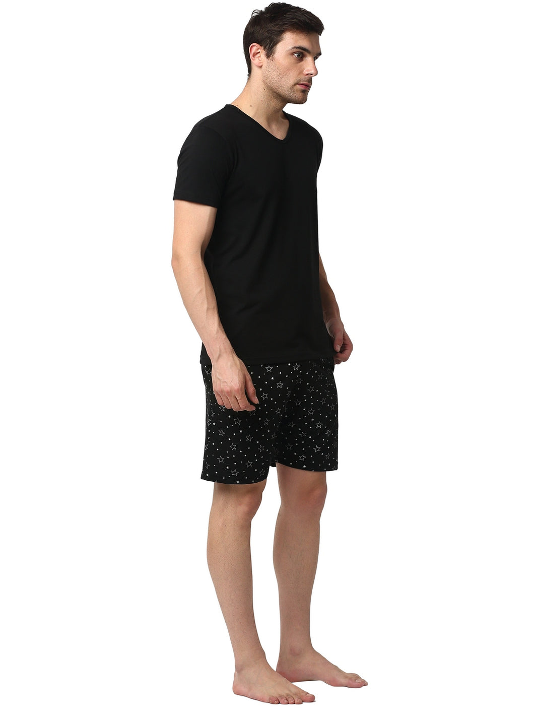 Mack Jonney Black Black Night Suit For Men's