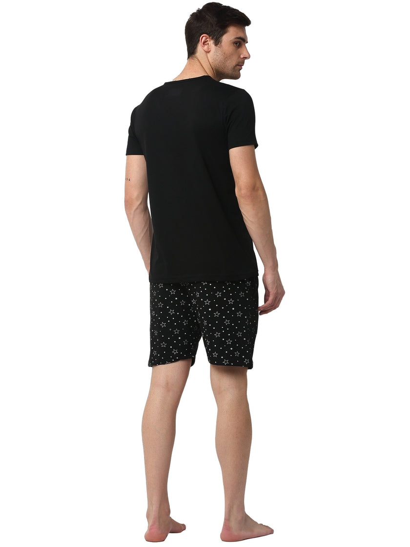 Mack Jonney Black Black Night Suit For Men's