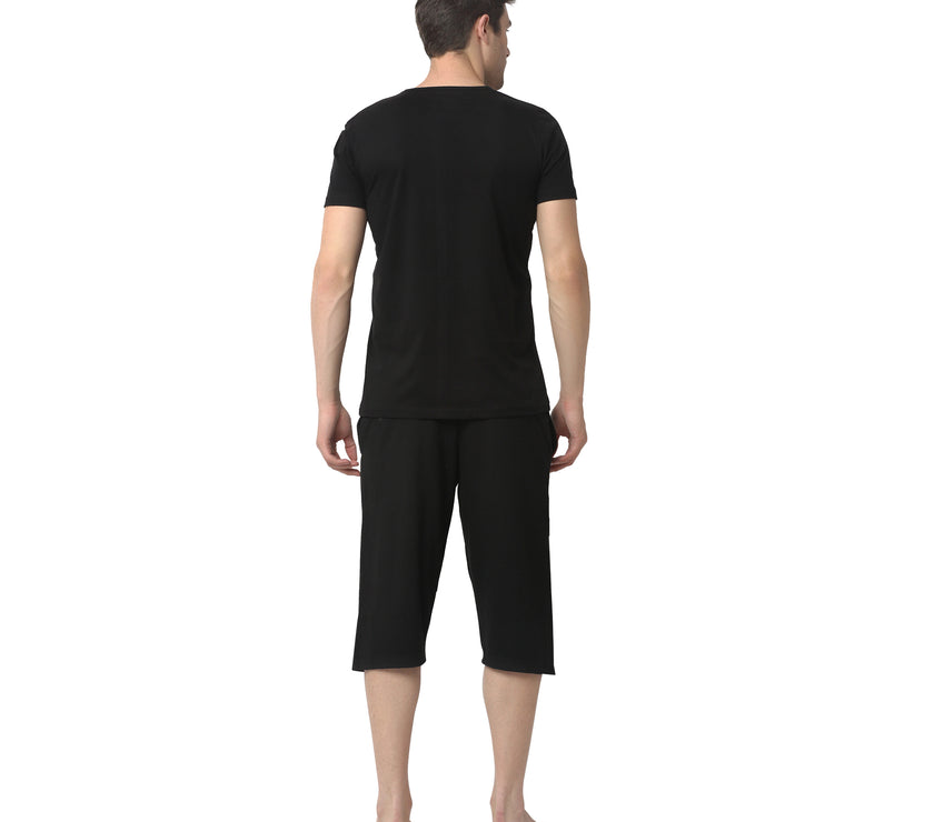 Mack Jonney Black Black Night Suit For Men's