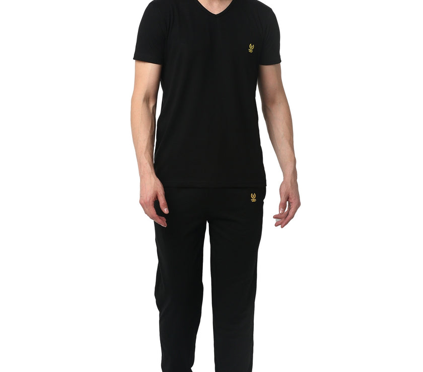 Mack Jonney Black Black Night Suit For Men's