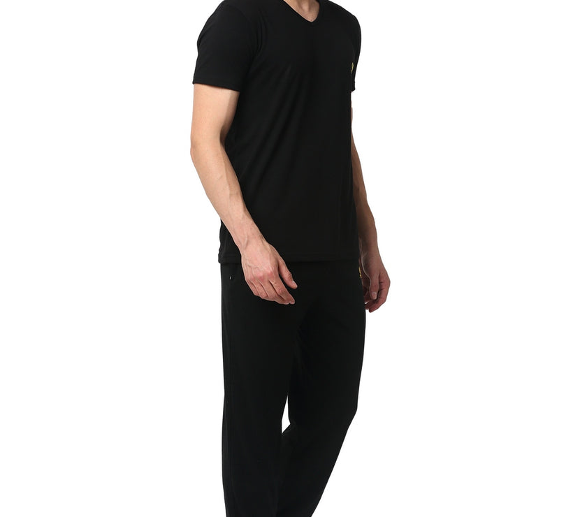 Mack Jonney Black Black Night Suit For Men's
