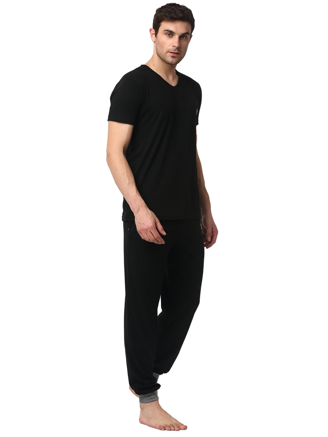 Mack Jonney Black Black Night Suit For Men's