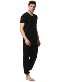 Mack Jonney Black Black Night Suit For Men's