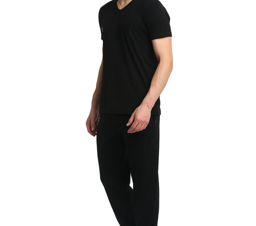 Mack Jonney Black Black Night Suit For Men's
