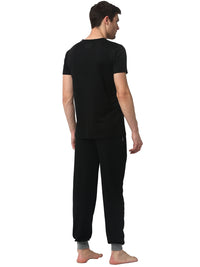 Mack Jonney Black Black Night Suit For Men's